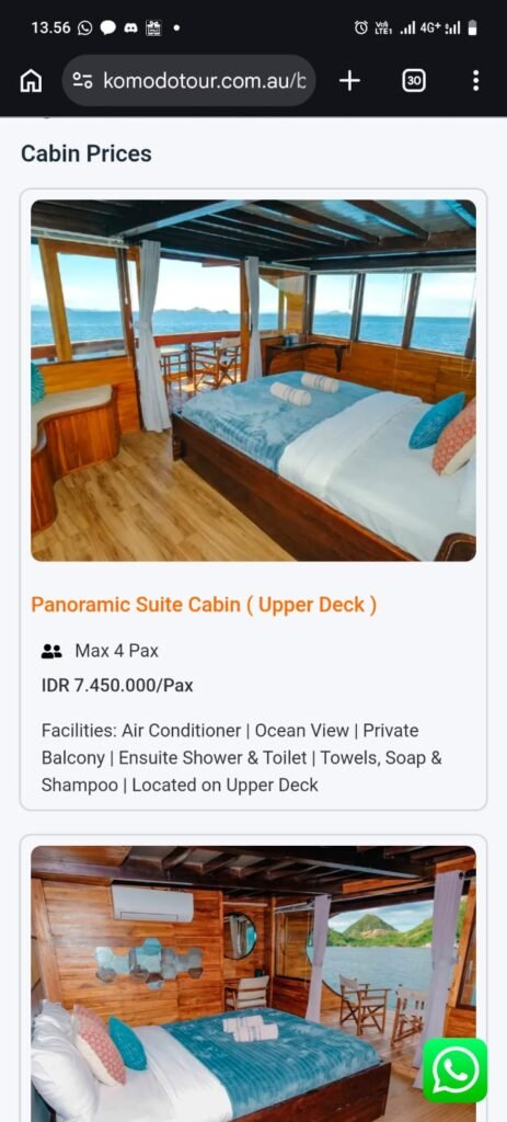 Boat Cabins at Komodo Indonesia Tours